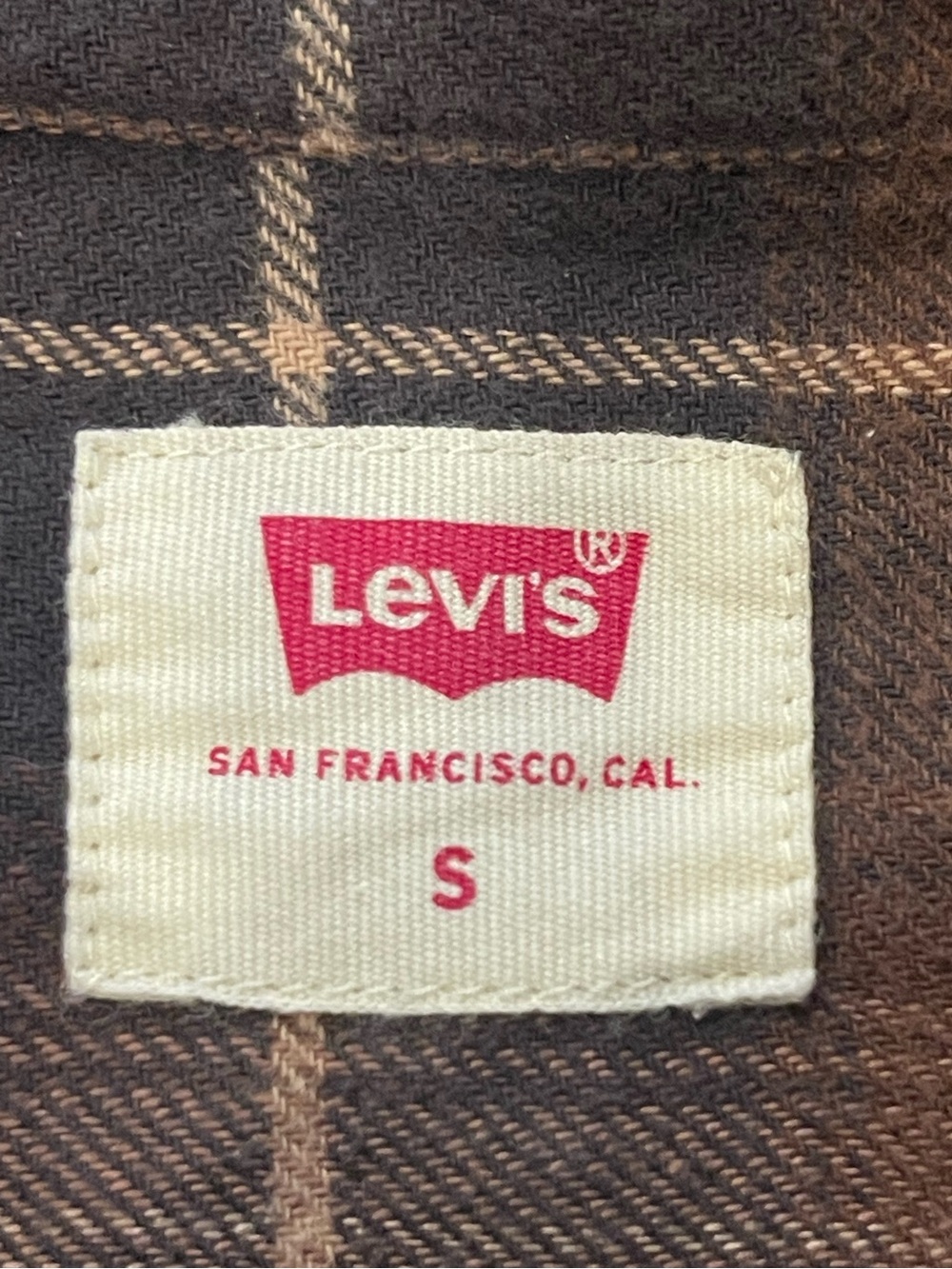 Levi's Women's Henri Plaid Button-Down Flannel Shirt in Brown, Beige and Black, - Picture 5 of 16
